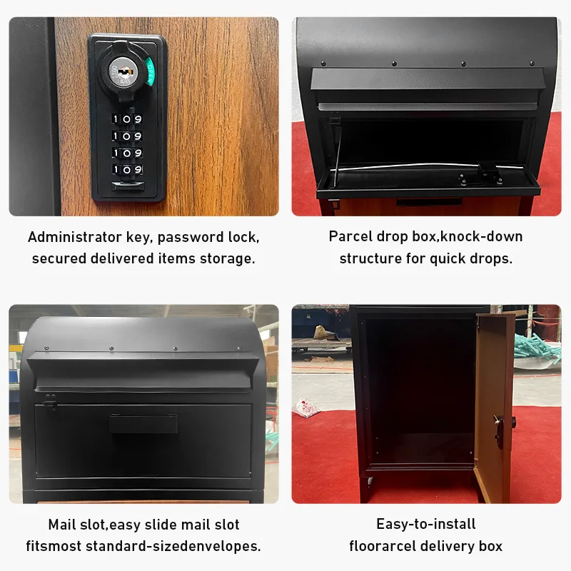 wholesale residential standing post home american custom package drop metal modern parcel outdoor locker guangdong mailbox
