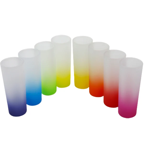 Wholesale high quality 3oz multi coloured wine cup glass beer mugs sublimation frosted glass mug
