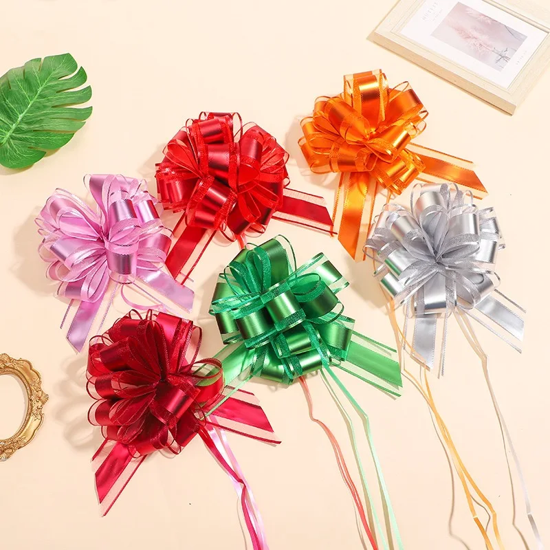 6 Inch Large Christmas Ribbon Bows Pull Bow For Gift Wrapping Christmas Trees Gift Baskets Gift Boxes Decorate Weddings