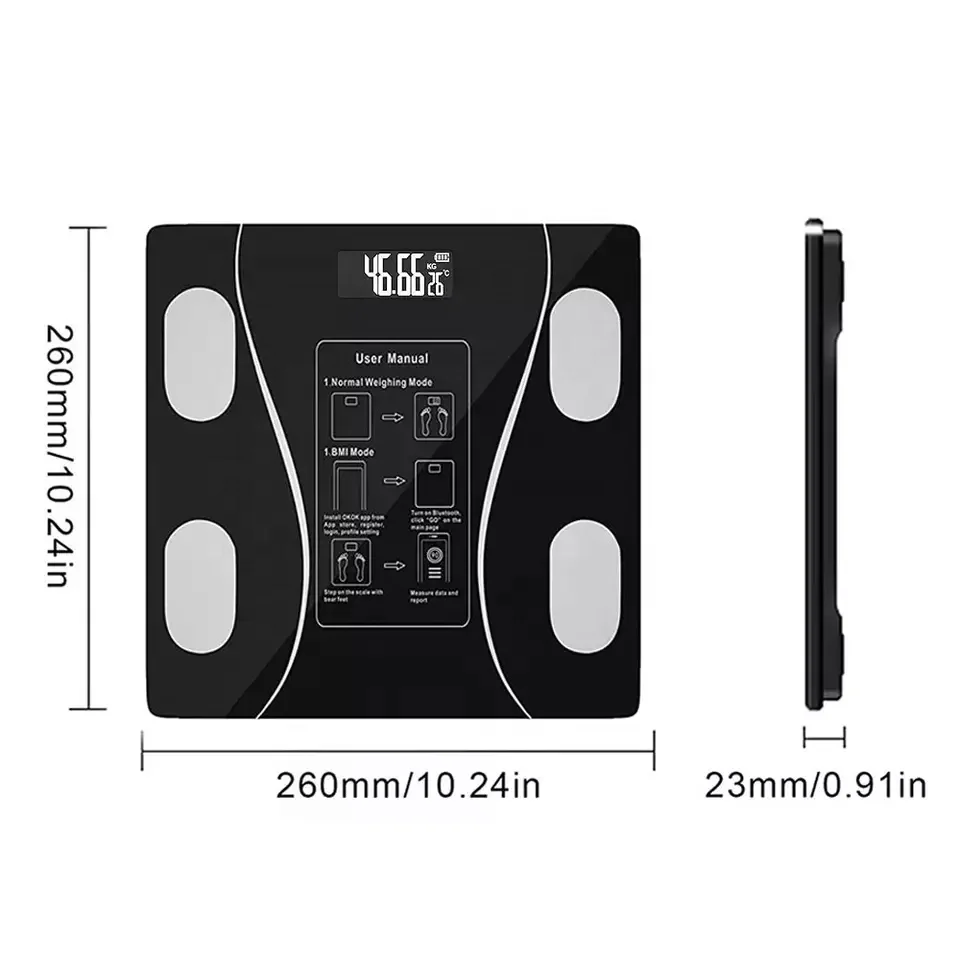 180kg Electronic Weight Digital BT Heart Rate Scale Unique Bluetooth White AAA Body Metal Division Key Power Battery Unit Bone