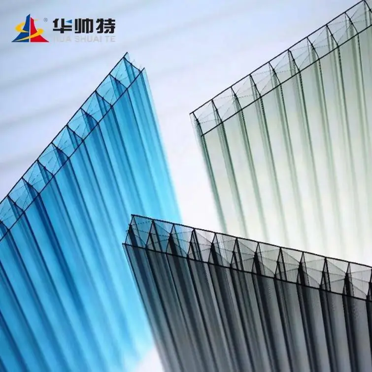 HUASHUAITE transparent 10mm polycarbonate triple wall sheet for greenhouse