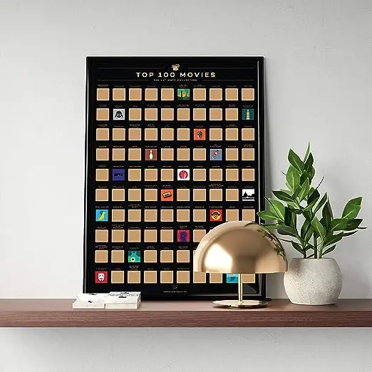 Customized deluxe scratch off poster high quality scratch off bucket list poster 100 places movies things to do poster