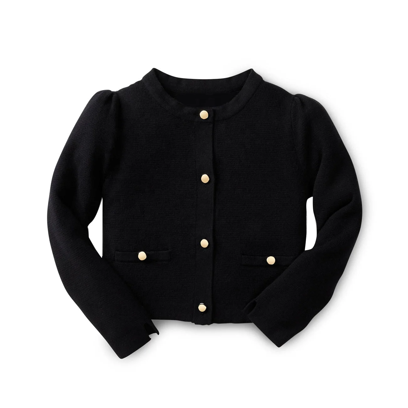 
100% Organic Cotton Boat Neck Children Knitted Cardigan Girl Sweater 
