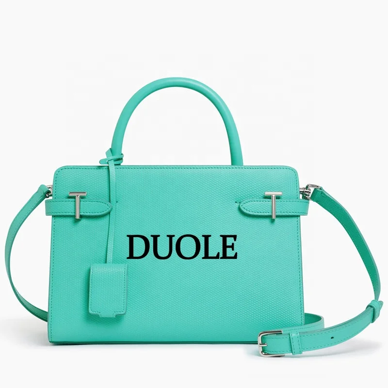 2024 High Quality Customize Handbags Women High End Italy Genuine Leather Tote Bag Plain Pocketbook Logo Luxury Ladies Handbag