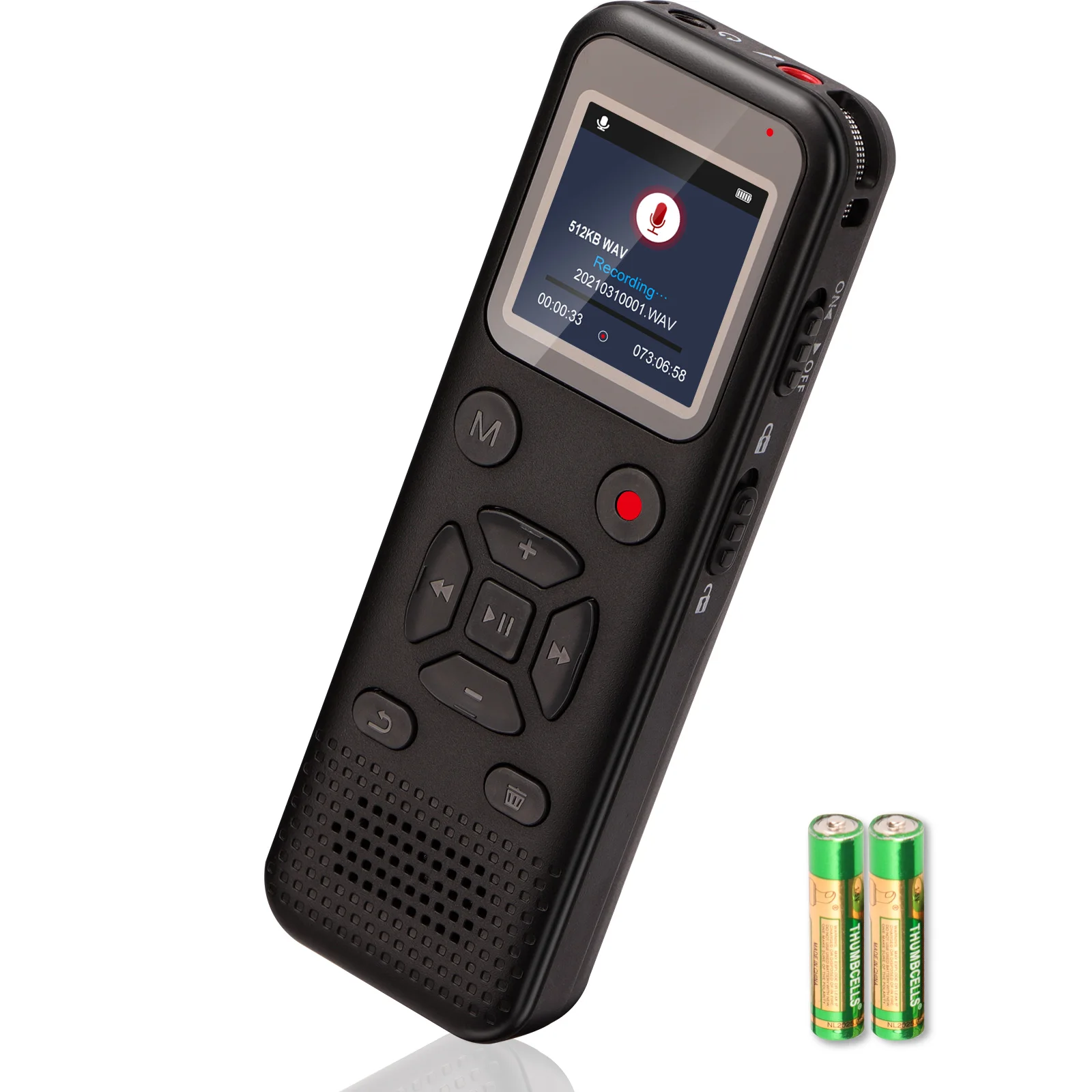 16GB 32GB Digital Voice Recorder with Playback Password Protection Variable Speed- Stereo MP3 Voice Activated Recording Devices