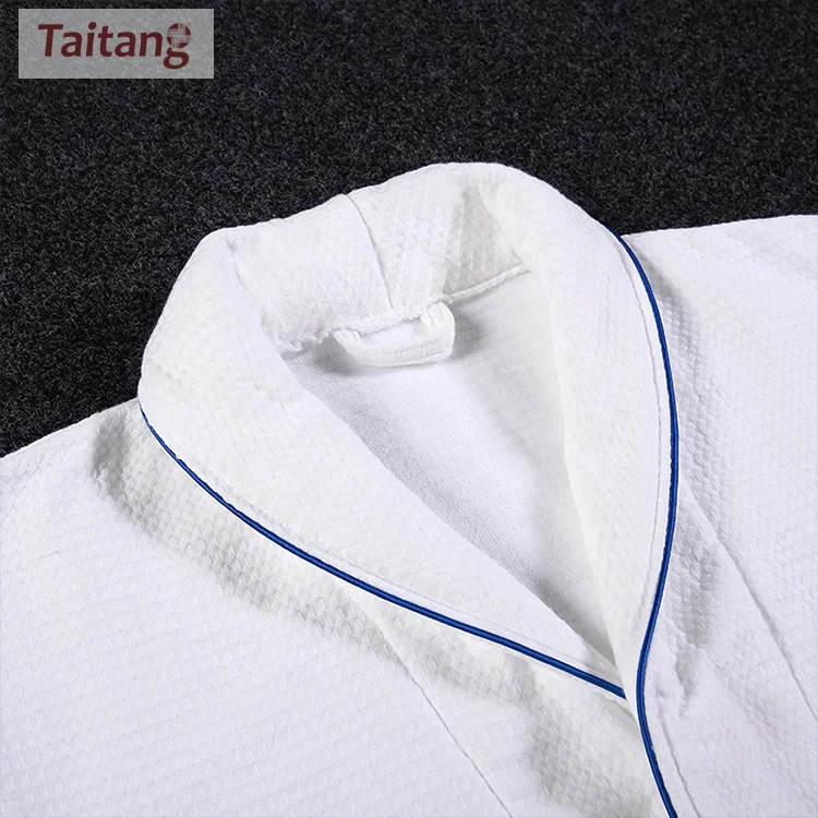  Банный халат Taitang для отеля белый банный с вышивкой из льняной вафельной