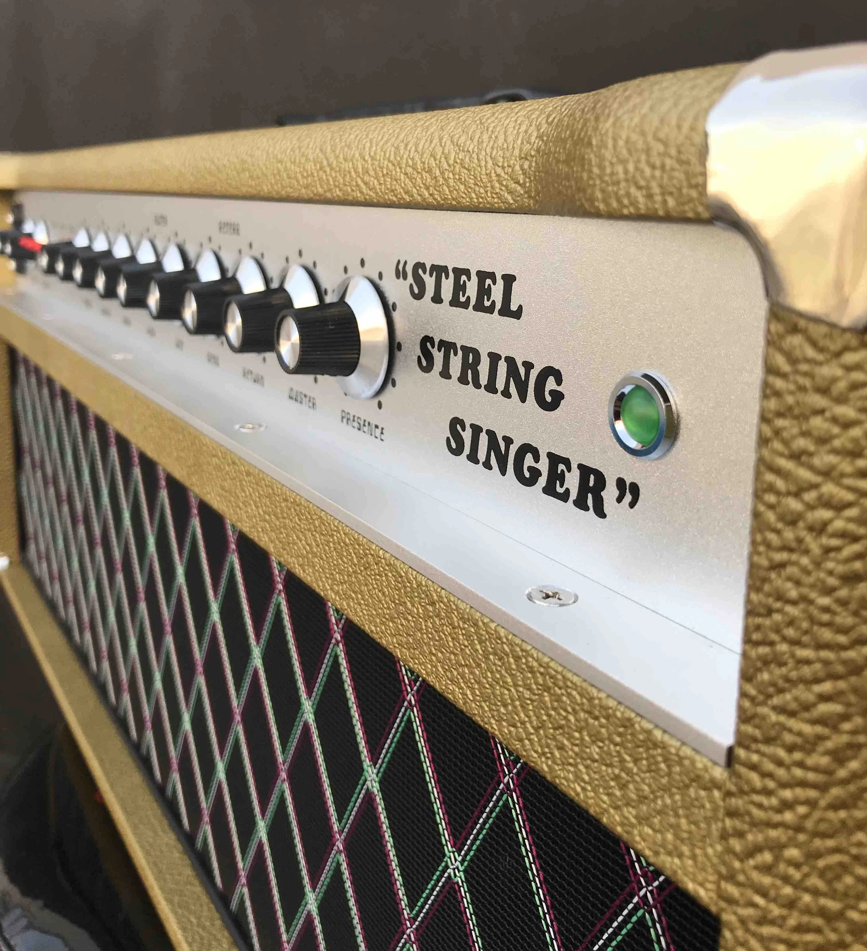 Grand SSS100 Deluxe Steel String Singer Overdrive Tone Valve Amplifier in Gold 5A Top Cabinet