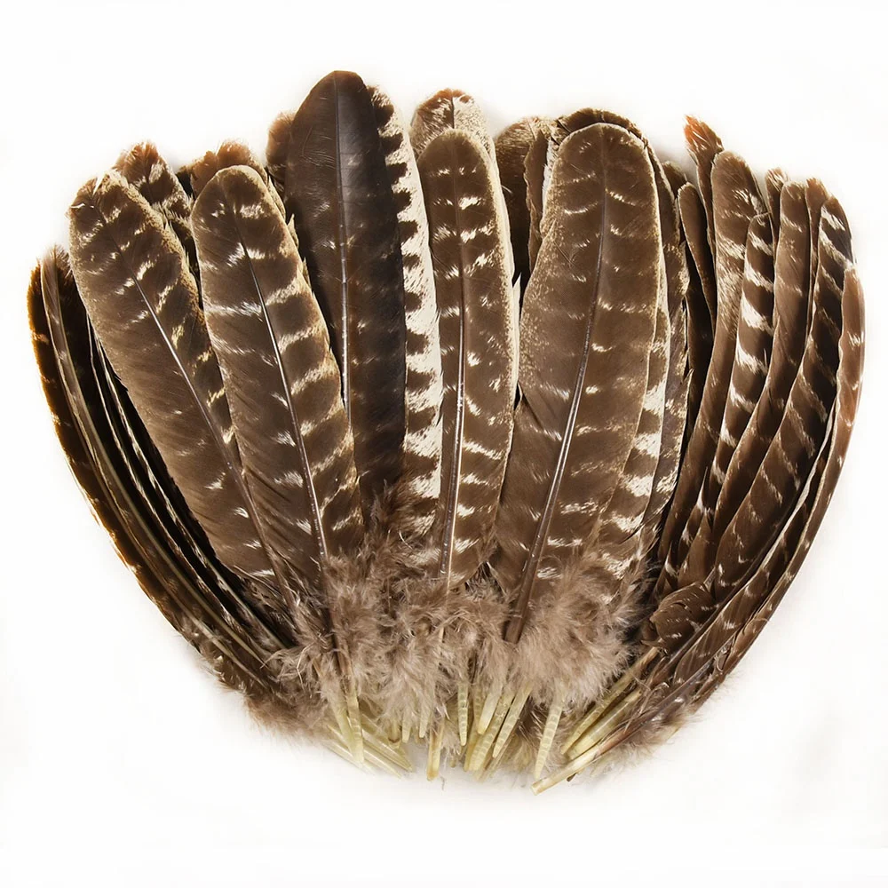 Оптовая продажа, высококачественное перо для женщин, «сделай сам», перо в виде крыла индейки, 20-30 см, Натуральное перо индейки