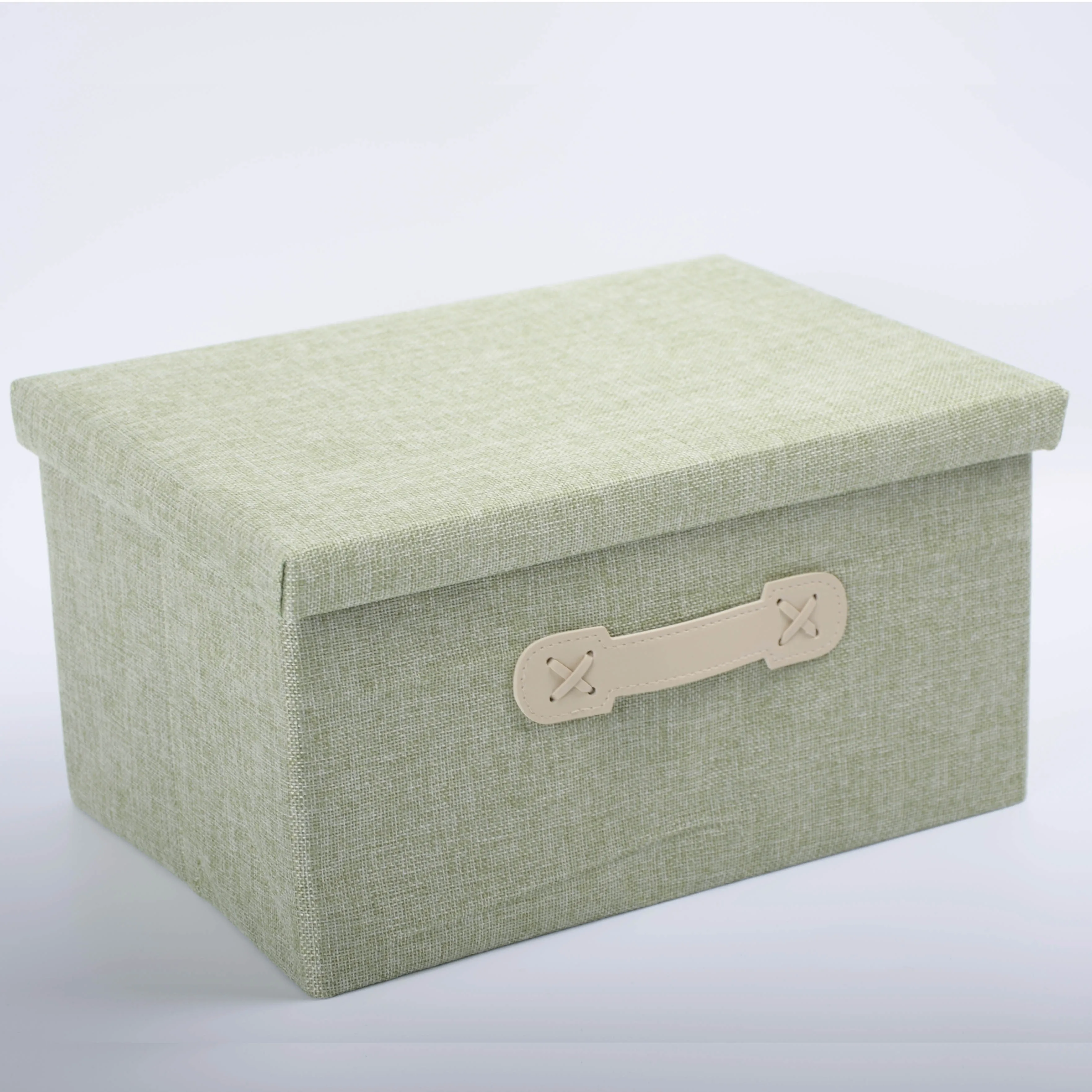 High quality foldable fabric basket hand woven gift fabric clothing organizer basket with lid