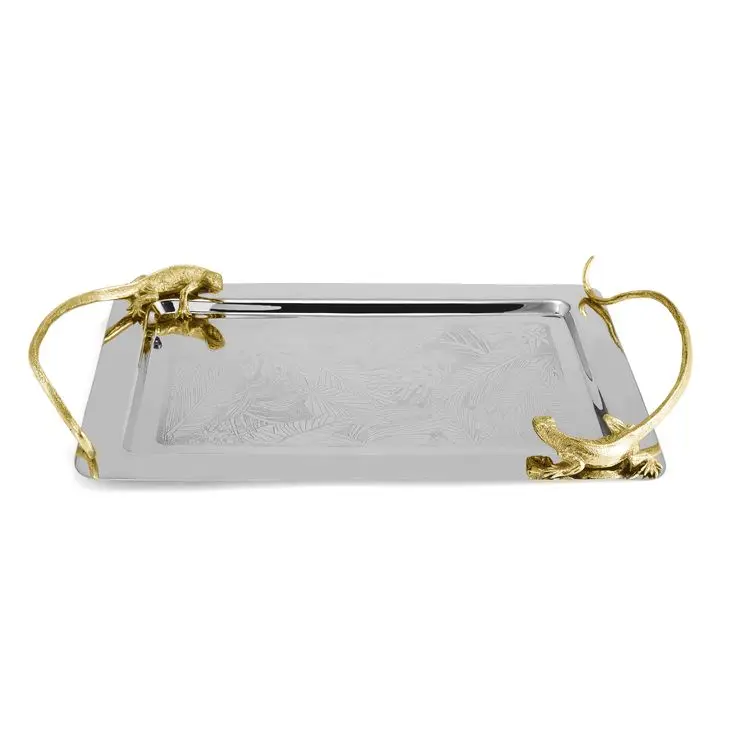 Unique Design Food Fruit Metal Serving Tray Home Hotel Restaurant Cafe Serving Dishes Tray