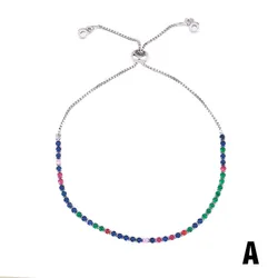 2019 Fashion Women Jewelry Rainbow Blue Eye Charm Bracelet & Bangles Zircon 18K Gold Adjustable Bracelet