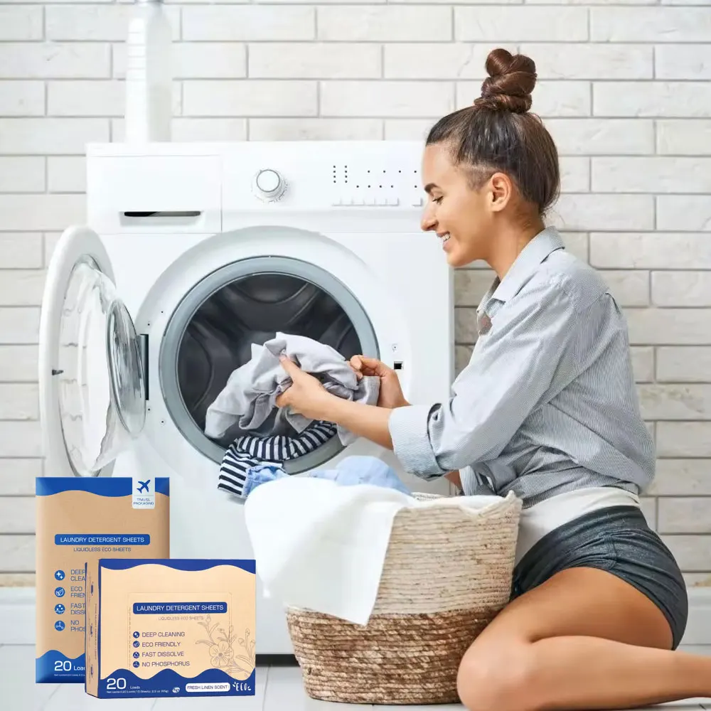 Wholesale Eco-friendly Biodegradable Laundry Detergent Strips Washing Sheet dissolvable Laundry Detergent Tablets