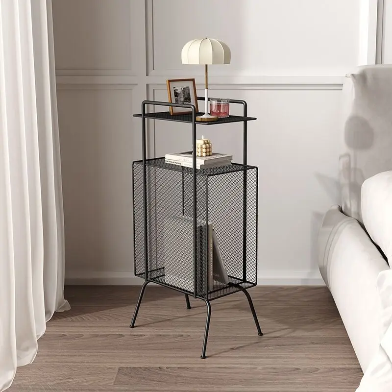 Book Rack Nordic Iron Art Book Newspaper Rack Storage Shelf Sofa Floor-to-ceiling Book Propaganda Bookshelf