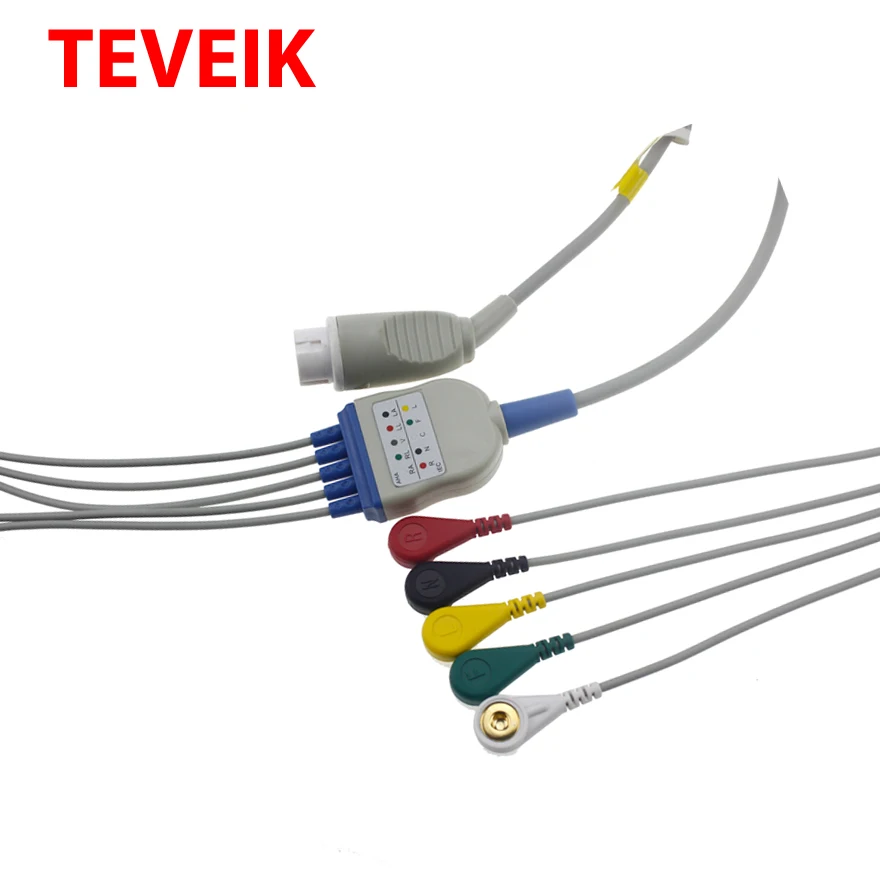 custom ecg cable 12 lead Medical supplies round 12pin 10 lead ecg cable 5 lead wire ecg cable