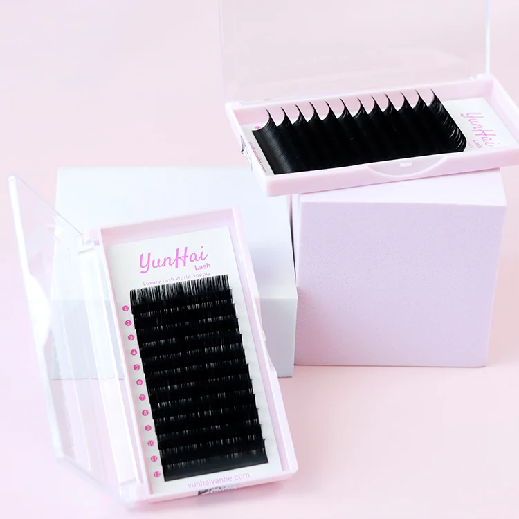 Matte Black Korean Pbt Eyelash Extension Cashmere Eyelash Extension 0.03 Matte Lash Extensions Trays