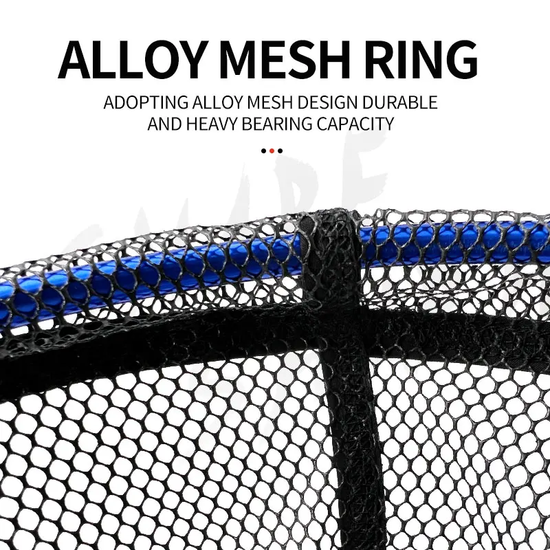 Portable Manual Fishing Landing Net Rubber Coated Mesh Fine Mesh Lightweight Fishing Net with Handle Fish Catching Net