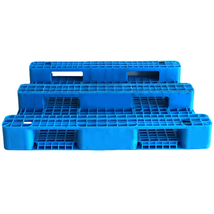 new design logistics packaging hdpe trays 1200*1100 mm lager racking three runners nestable plastic shipping pallet
