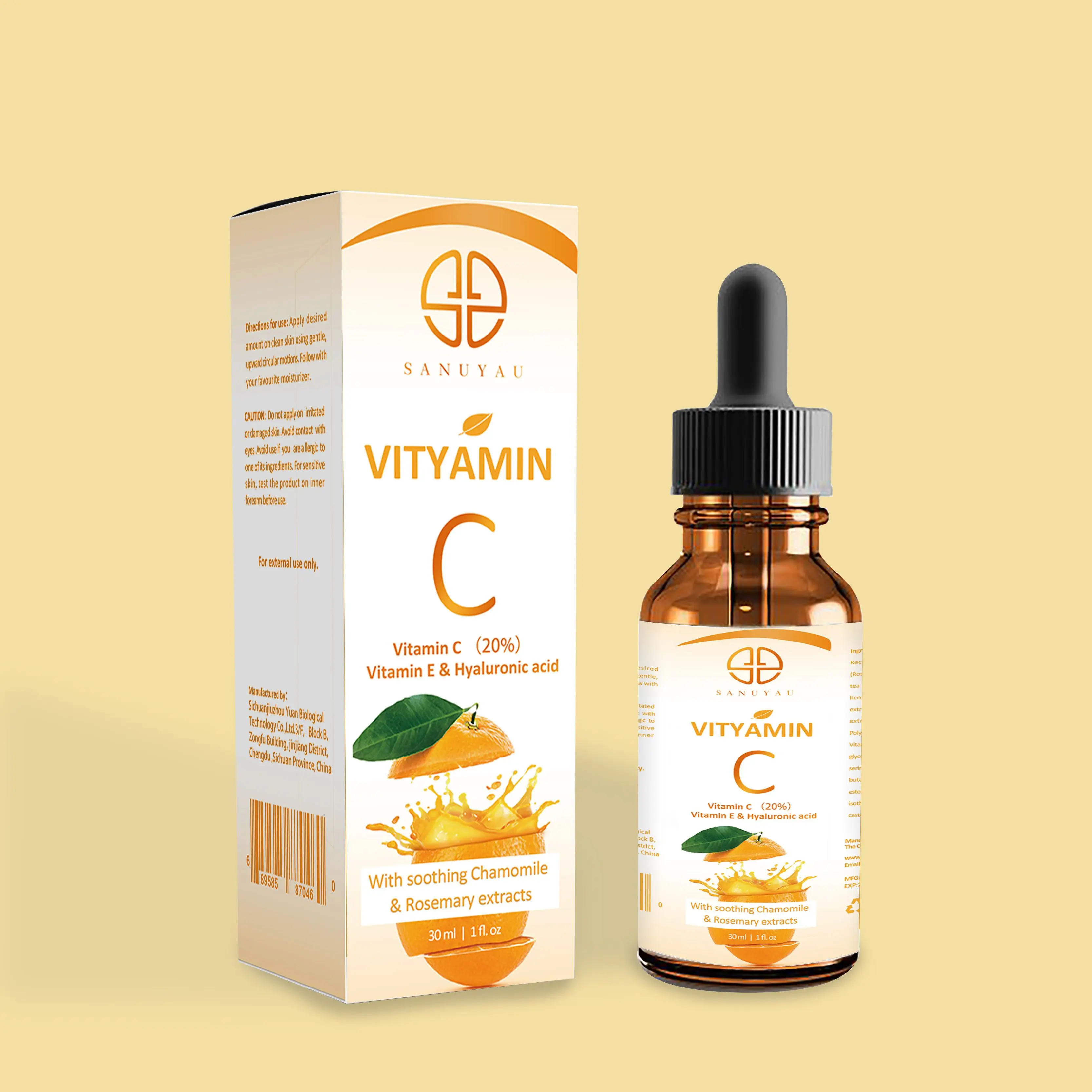 
Wholesale Powerful Anti Aging Vc Face Serum Skin Revitalizer Freckle Removal Acne Scars Vitamin C Serum With Hyaluronic Acid 