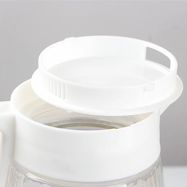 Wholesale simple design clear glass 1 piece 1100ML pot with 4 piece 200ML water milk cup set for home