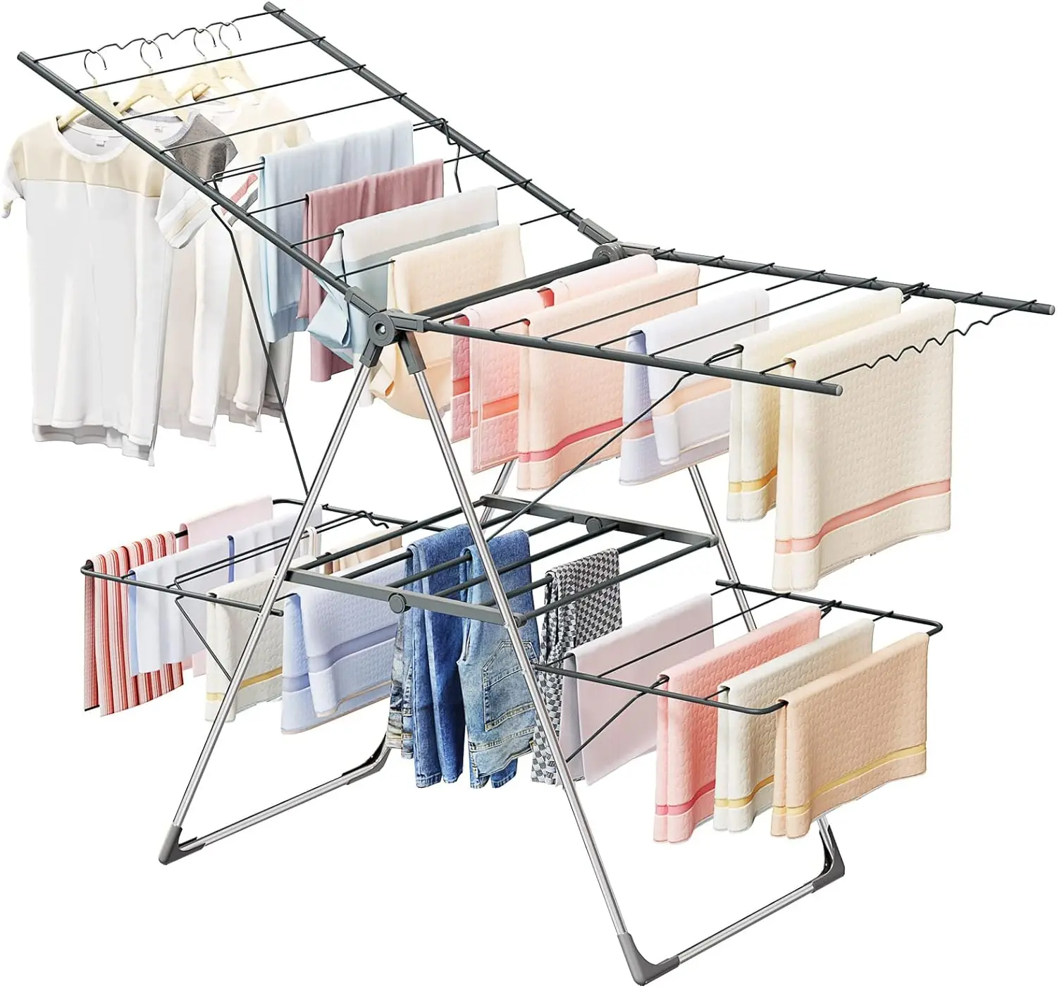 Competitive Price Folding Clothes Drying Rack Indoor Collapsible Stand Garment Rack For Laundry