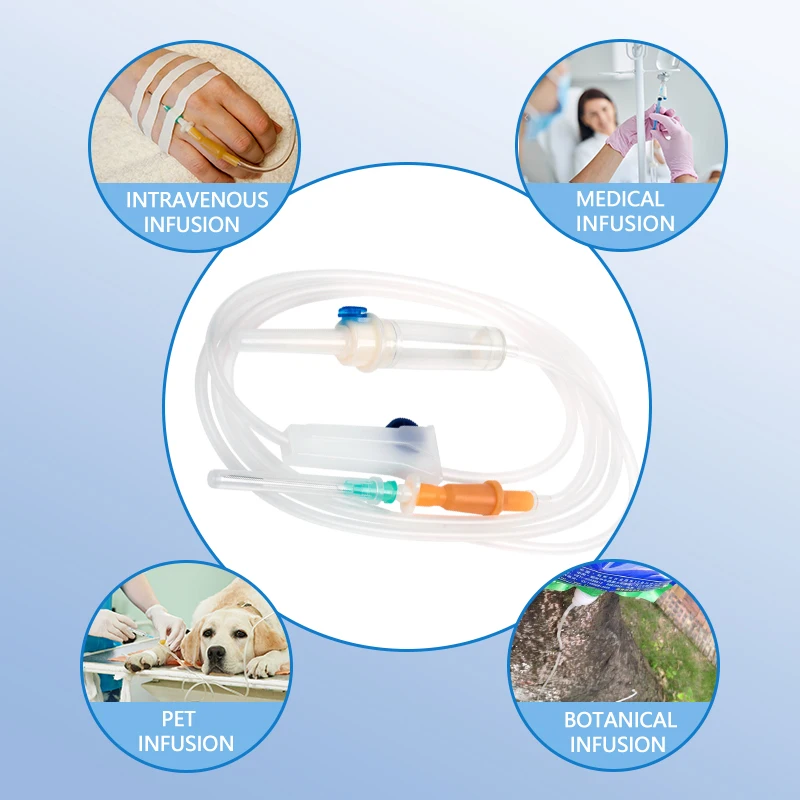 Disposable Medical Giving IV Infusion Set with Flow Regulator