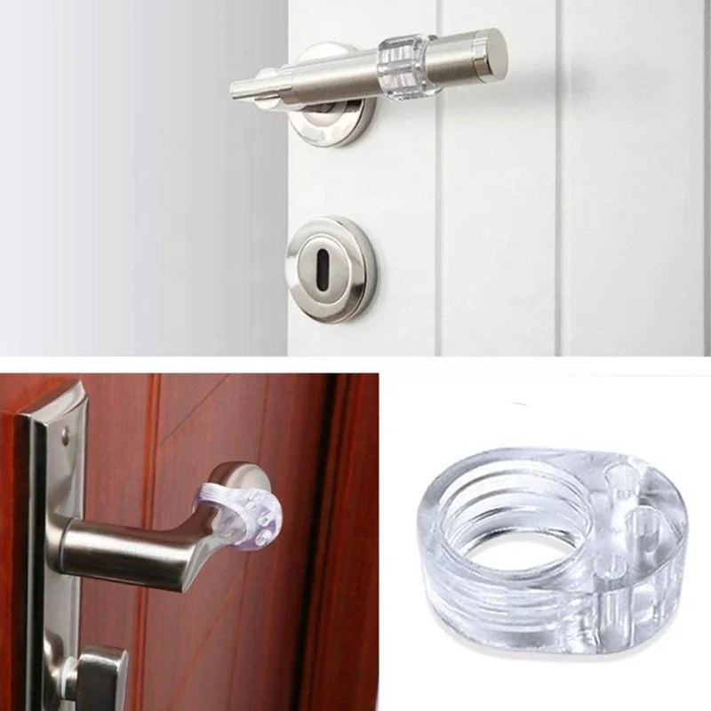 Great PVC Rubber Door Stop Clear Door Edge Buffer Wall Protector Silicone Door Handle Knob Bumper Stopper Bounces Transparent