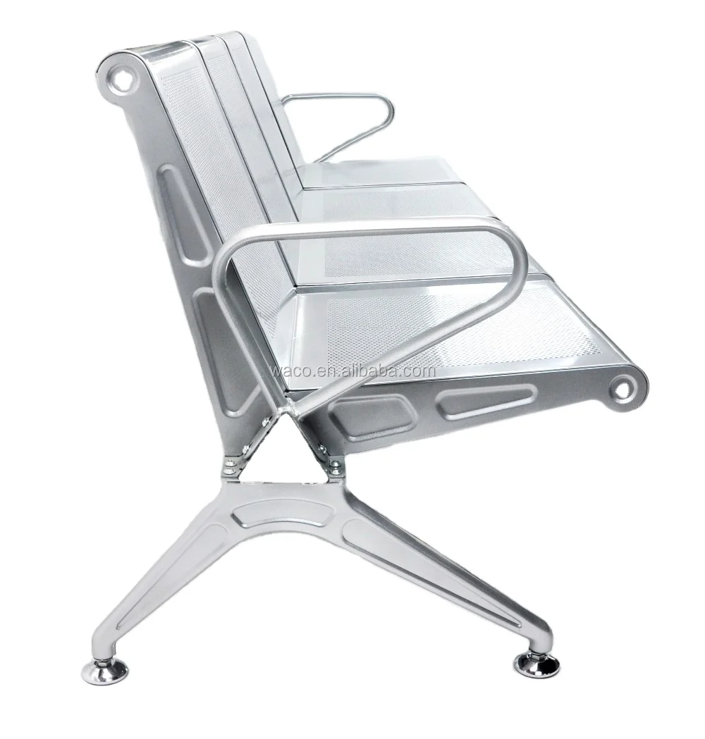 Waco Steel Bench Seating  4 Seats Metal Frame Airport Waiting Chair For Public Area