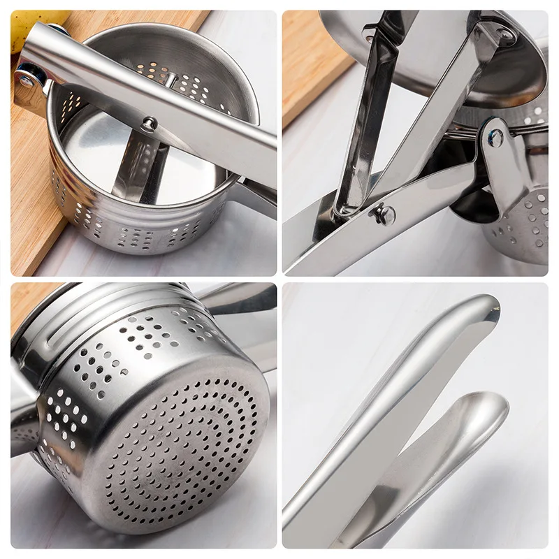 Kitchen Gadget Accessories Manual Stainless Steel Fruit Vegetable Ricer Mashed Potato Mixer Presser Masher