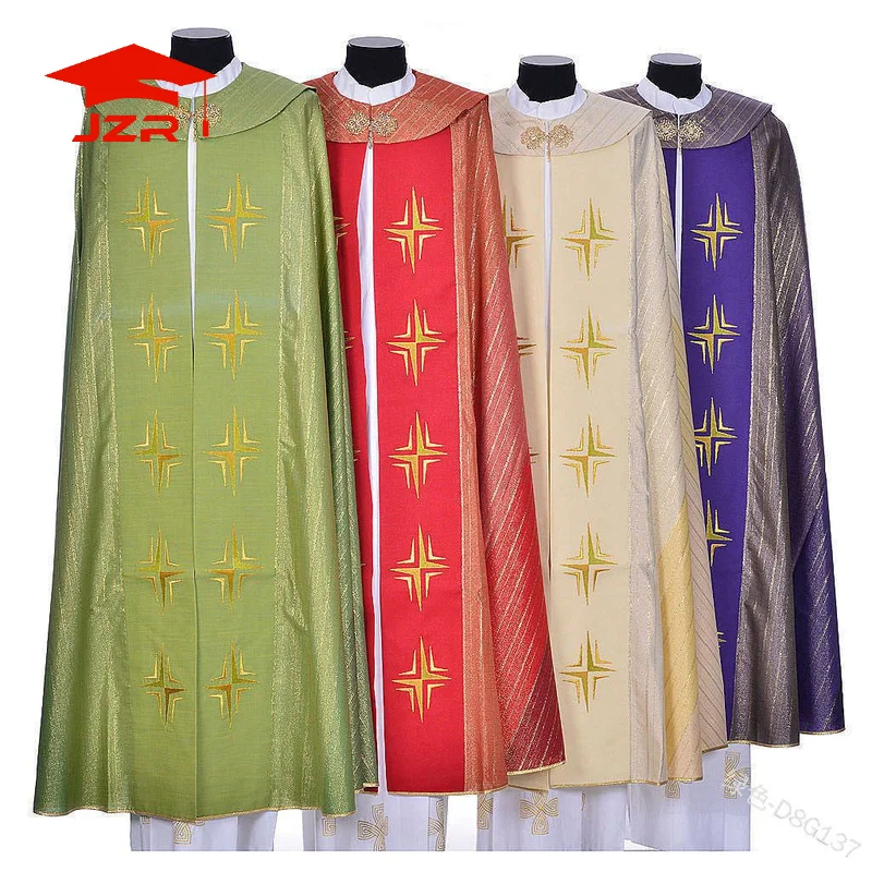 JZR men Women Medieval Retro Priest Monk Long Gown Cosplay Costume Print Muslim Missionary Cloak Cape Halloween Party Robe