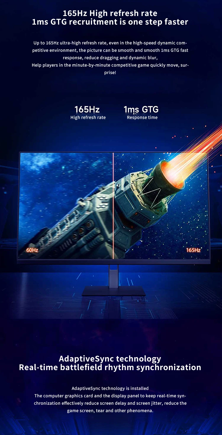Redmi X27GQ Gaming Monitors 27 inch IPS 2K LCD Computer Screen Type C 165Hz Desktop Computer Monitor