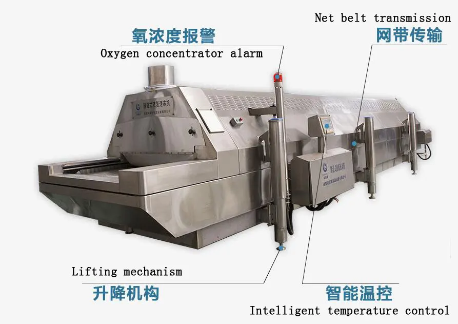 Tunnel Freezing Tunnel Cooling Machine For Meat Vegetable Seafood