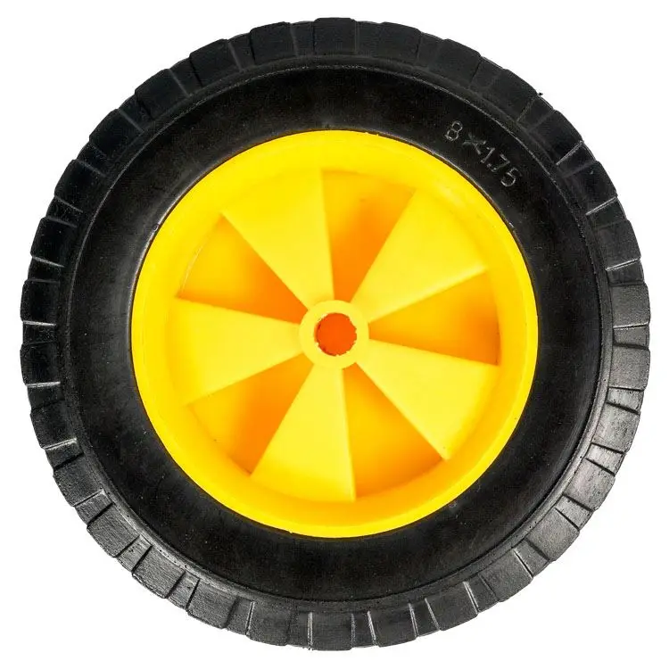 High Quality Solid Rubber PU Foam Plastic Toy Wooden Wagon Wheels 8X1.75