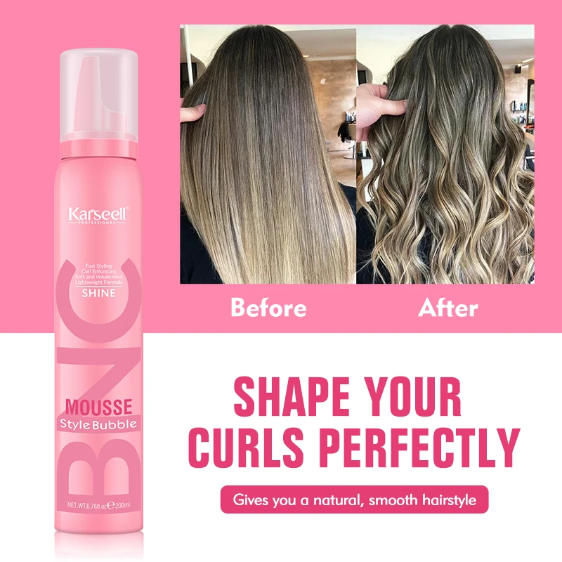 Karseell Hair mousse styling curly mousse alcohol free for 4C hair braid strong hold long lasting natural curly hair foam mousse