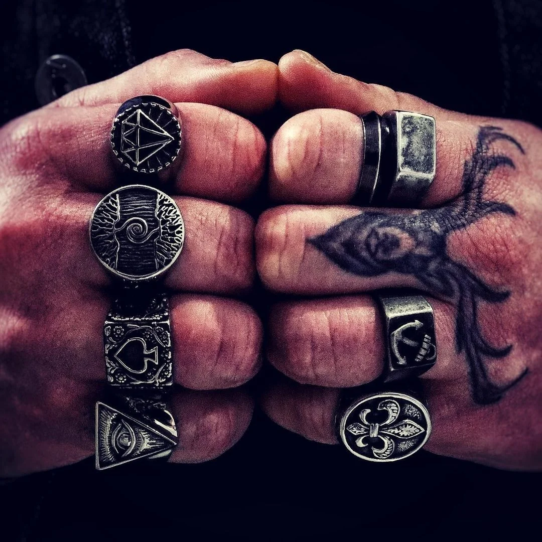 VAF Non Tarnish Stainless Steel Chunky Free Biker Gents Bague Motards Anillo Vikingo Acero Inoxidable Viking Ring For Male Men