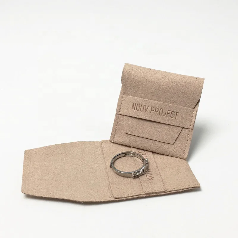 Custom Logo Printed Personalized Luxury Jewelry Packaging Bags Envelope Microfiber Jewelry Pouch