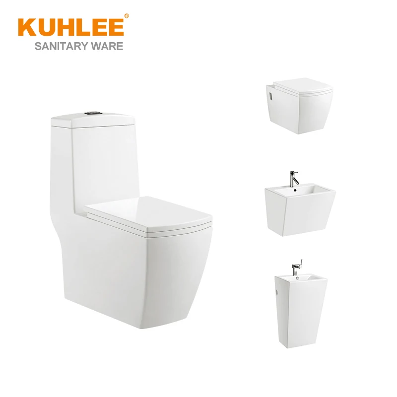 China New Special Design Bathroom Suite Sanitary Ware Set One Piece Toilet Bowl Set With Sink Bidet