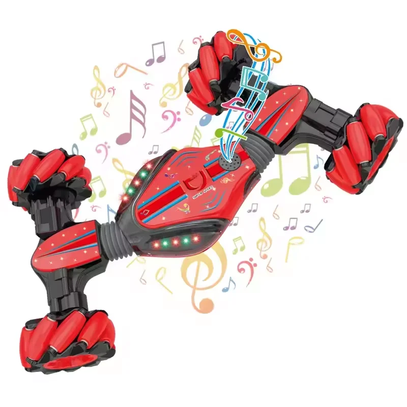 2.4Ghz Gesture Sensing Watch Remote Control  Four-Wheel Drive Stunt RC Car Lights Music Toys Kid