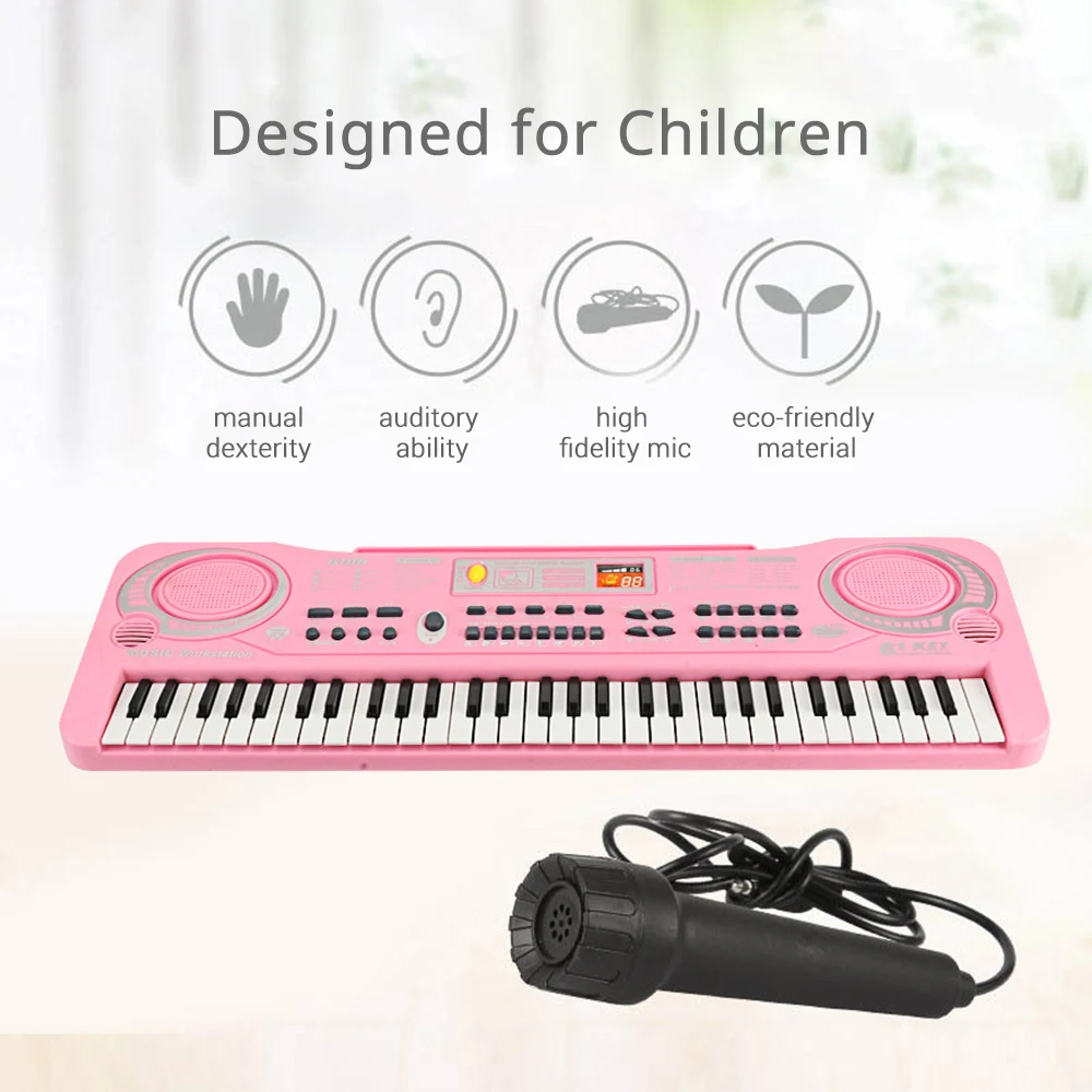 Digital Electronic Organ Keyboard Pianos Musical Instruments Electric Piano Kids Gift 61 Keys Piano