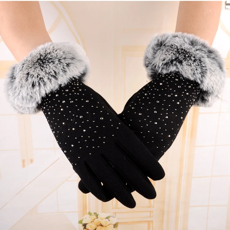 
Winter Warm Gloves Touch screen Outdoor Cycling Gloves For Women custom made 