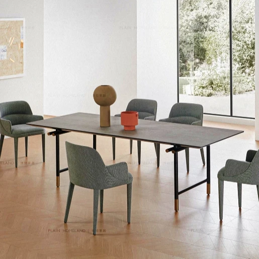 High Quality Modern Dining Room Restaurant Marble Top Dining Table With Metal Leg