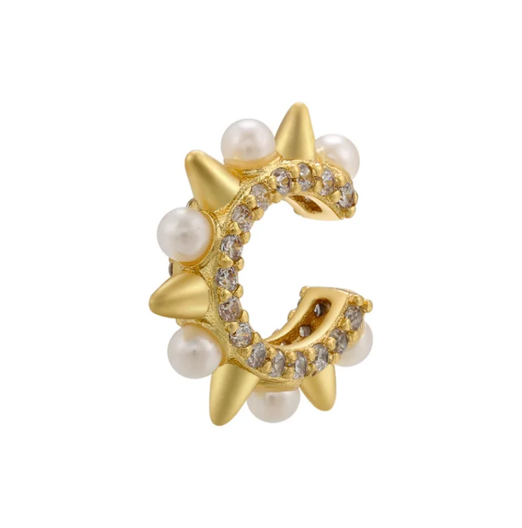 wholesale newest fashion women pearl hoop ear cuff C shape ear clip ear cuff pearl earrings