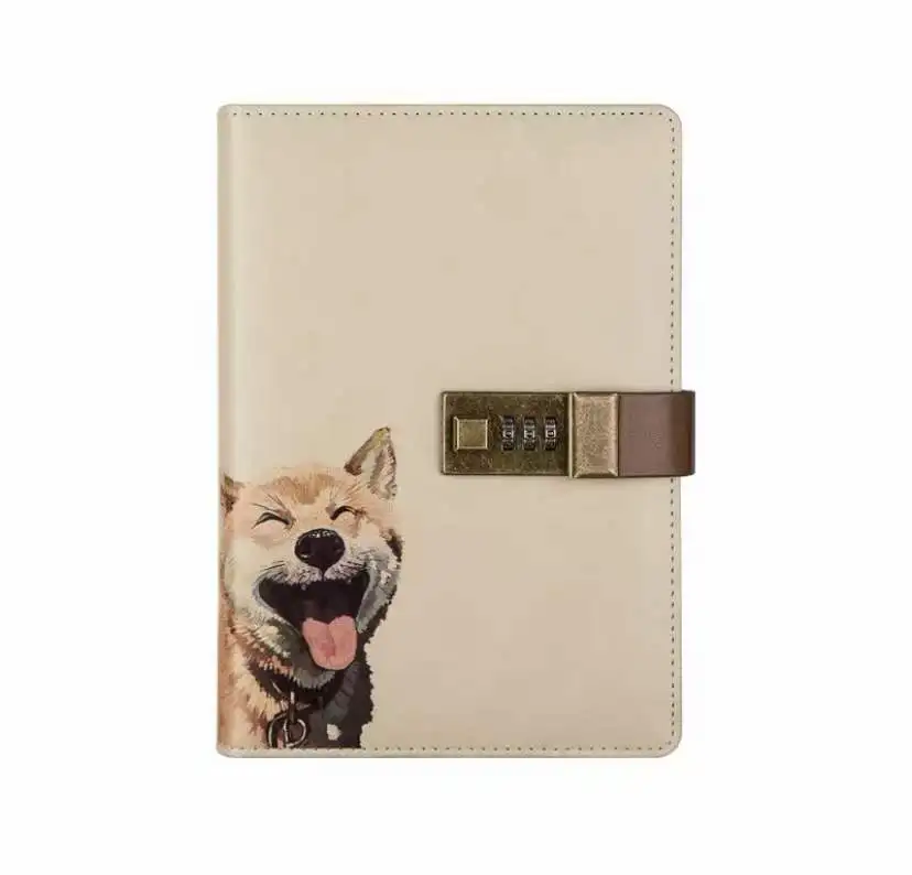 Hot Sale Pu Leather Cute Animal Notebook Journals With Locks A6 B6