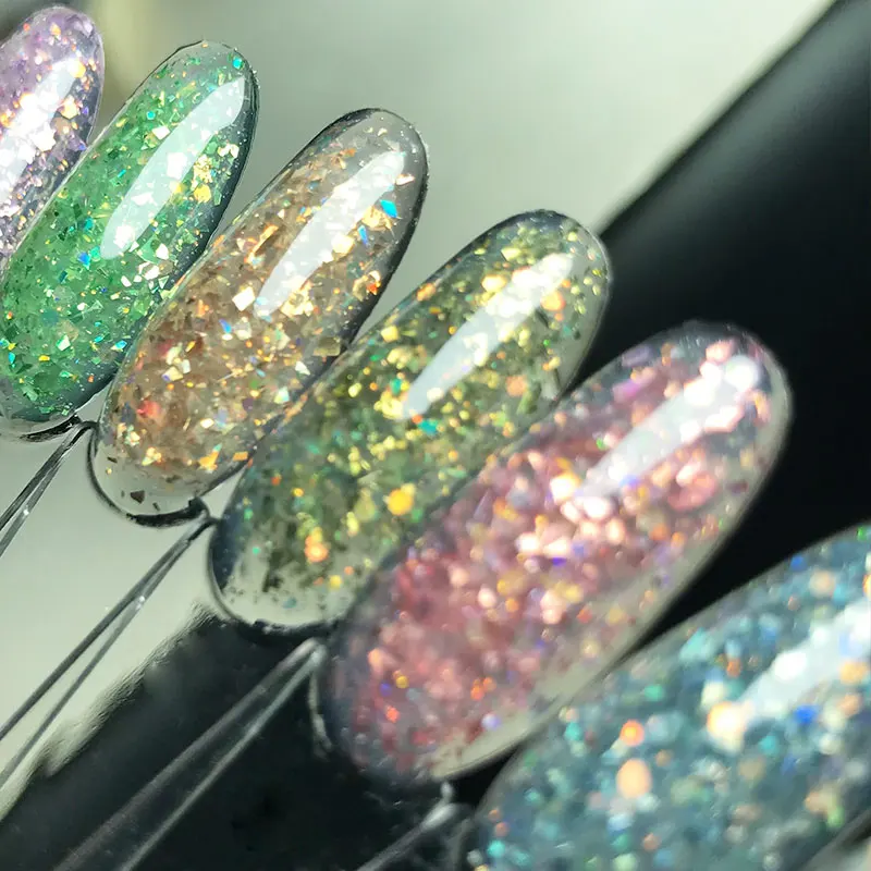 AOPMALL Wholesale OEM Newest Colors Starry Silver Flake Vegan Gel Polish Set Soak Off