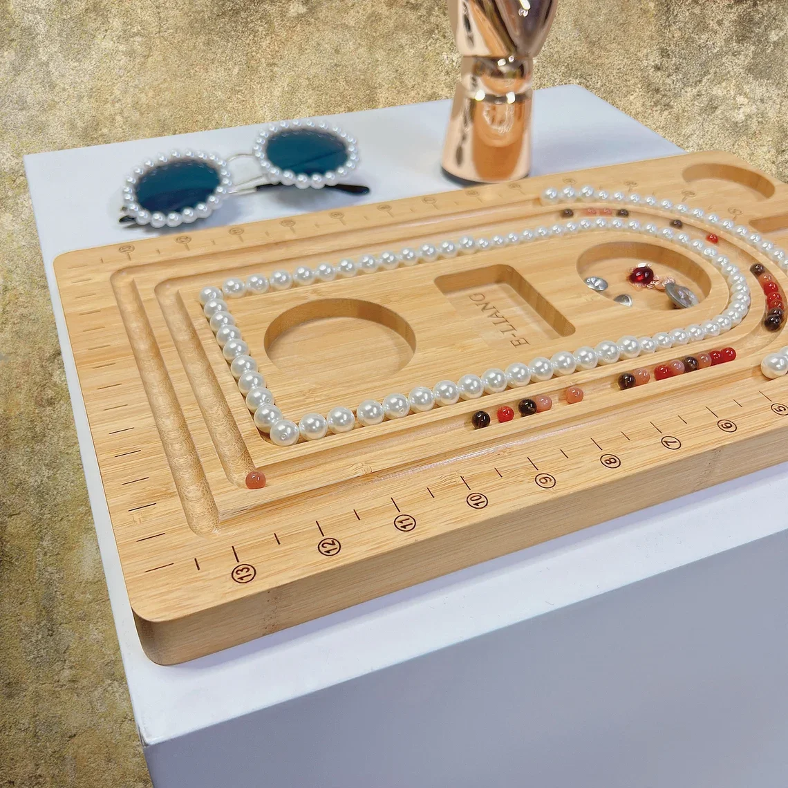 custom bamboo jewelry making Jewelry Beads Design bead design wooden board wood bead board for bracelet making wooden