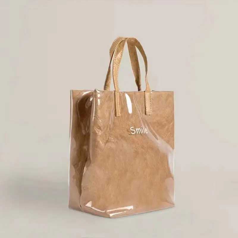 TUBO custom logo printed dupont tyvek paper beach shopping tyvek tote bag with zipper