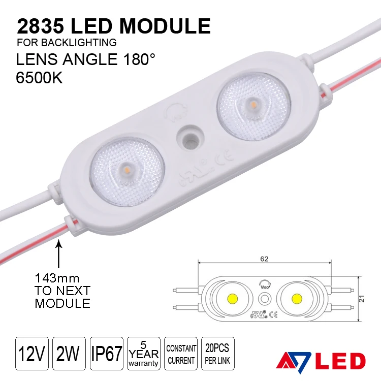 Fast Delivery Smd2835 Led 12V Chip Light Waterproof Power Source 12V Optical Lens Back Lit Module For Lightbox