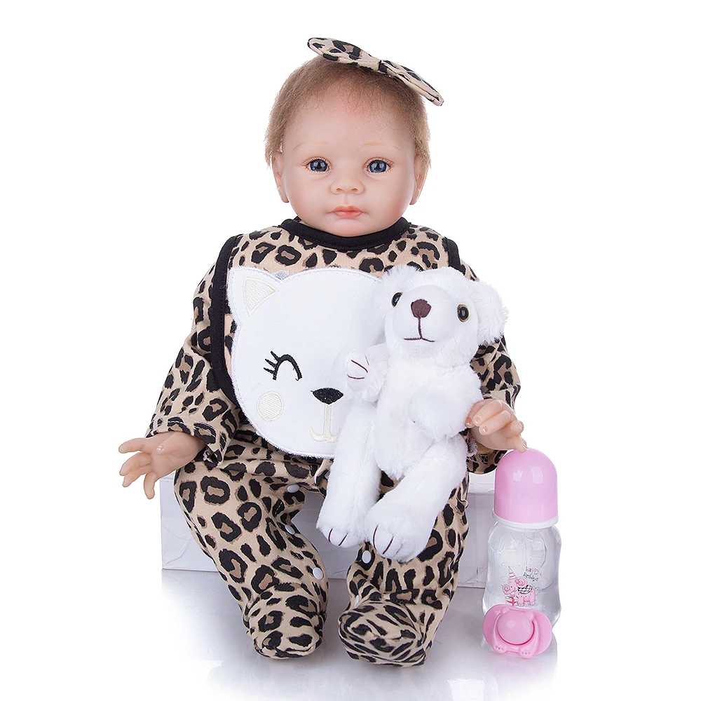 
KEIUMI 22 inch Baby Doll Toy Realistic Rooted Mohair Cloth Body Soft Beautiful Bebe Reborn Menina Boneca For Girls XMAS Gifts 