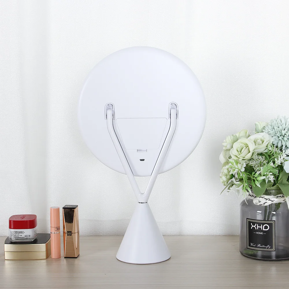 Desktop LED Vanity Mirror Touch Switch Makeup Mirror With 5X Magnifier