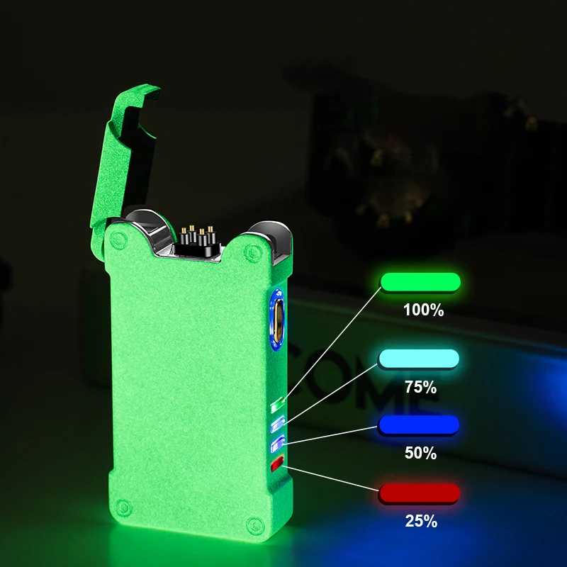 Luminous Projection Romantic Personality Double Arc Windproof Lighter Buzz Light Year Crayon Shin-chan Usb Lighter