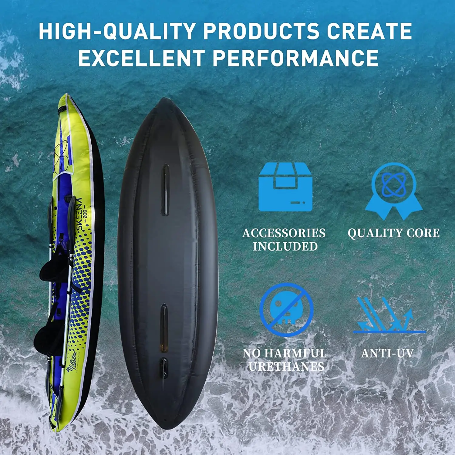 New Arrival Inflatable Kayak Drop Stitch Canoe Boat Sit On Top Portable Foldable Kayak Hl-K2 For Fishing Recreational Kayak